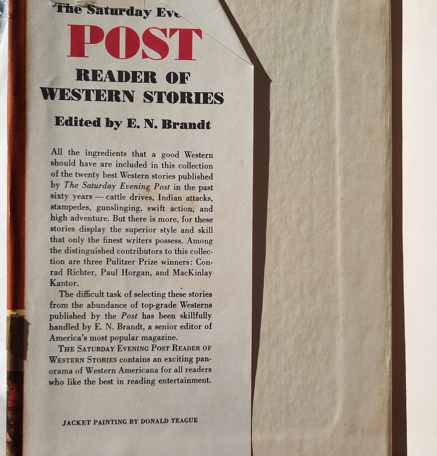 The Saturday Evening Post Reader of Western Stories edited by E.N. Brandt (Good, 1960, HC, The Curtis Publishing Co.)