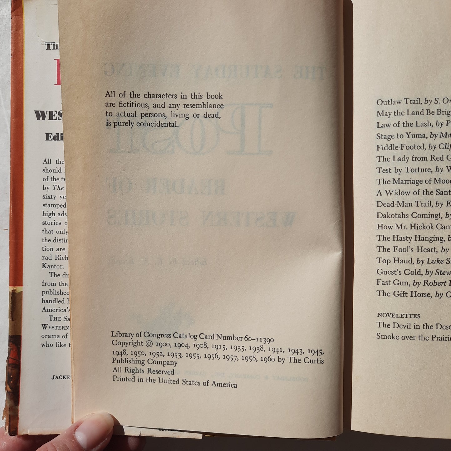 The Saturday Evening Post Reader of Western Stories edited by E.N. Brandt (Good, 1960, HC, The Curtis Publishing Co.)