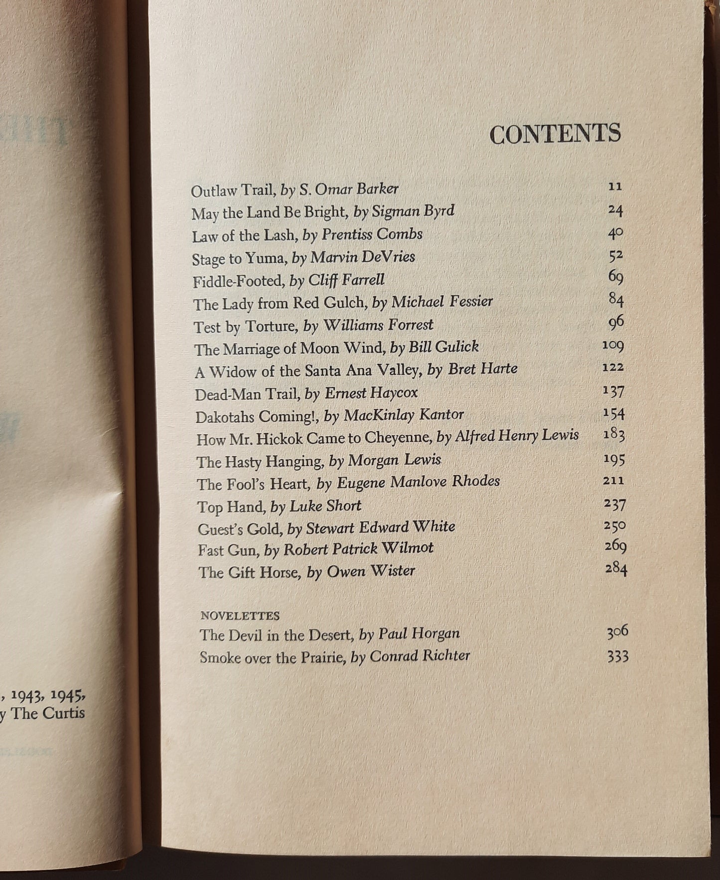 The Saturday Evening Post Reader of Western Stories edited by E.N. Brandt (Good, 1960, HC, The Curtis Publishing Co.)