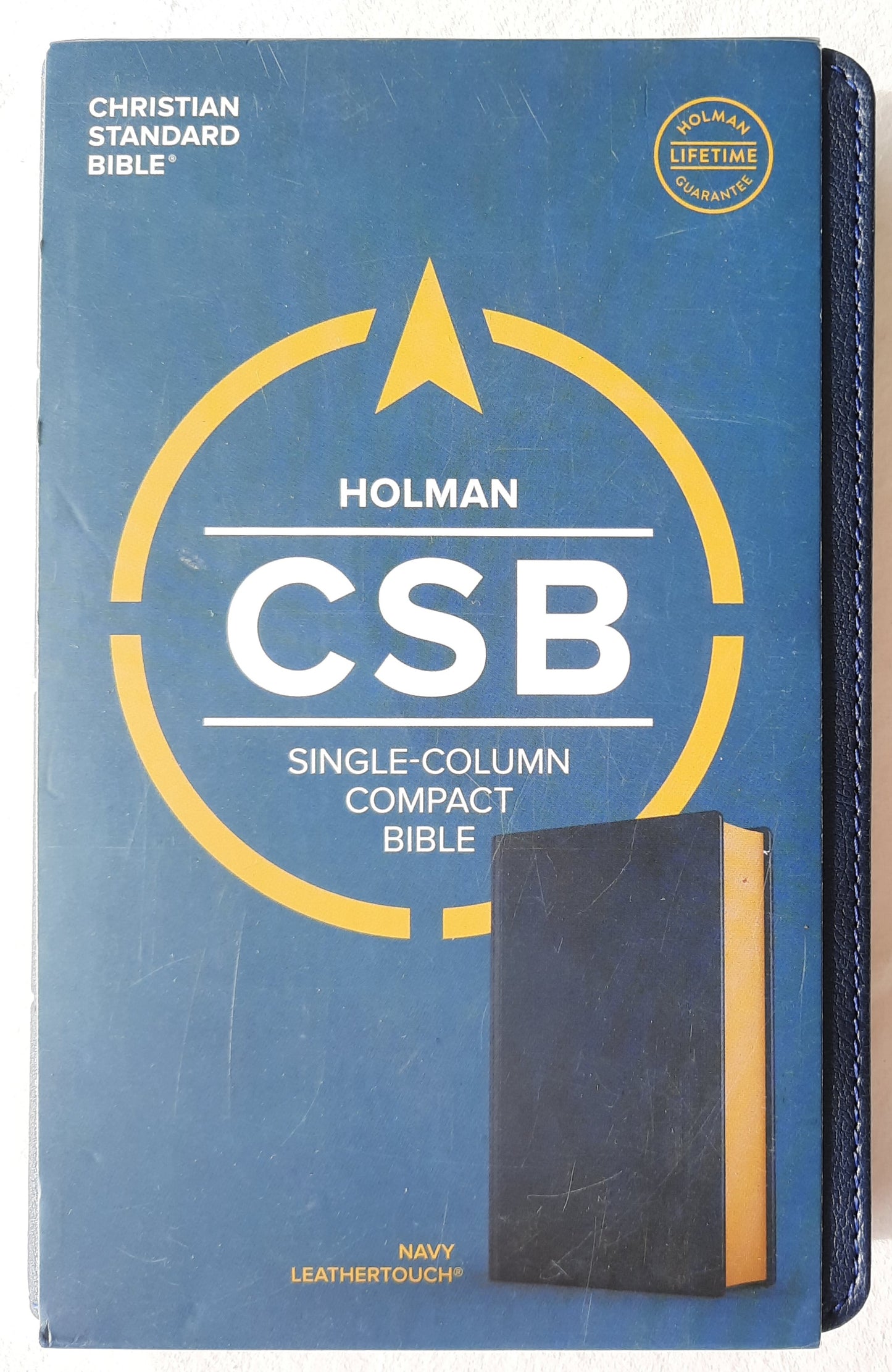 CSB Single Column Compact Bible (New, 2020, Navy Leathertouch, 1920 pages, Holman)