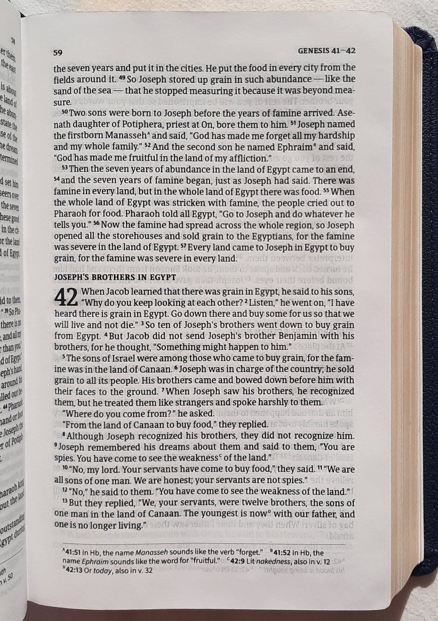 CSB Single Column Compact Bible (New, 2020, Navy Leathertouch, 1920 pages, Holman)