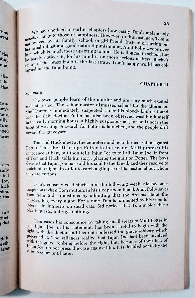 The Adventures of Tom Sawyer by Mark Twain (Good, 1967, Pbk, 88 pages, Cliffs Notes)
