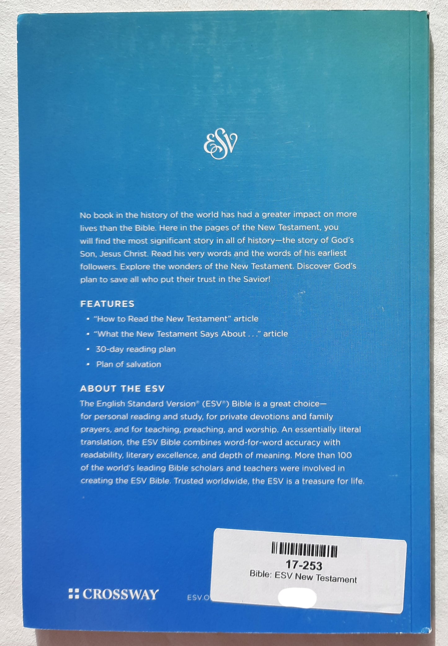 ESV New Testament (New, 2016, Pbk, 160 pages, 7 pointt type, Crossway)