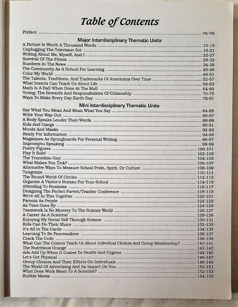 Interdisciplinary Units & Projects for Thematic Instruction I. Forte, S. Schurr (Very good, 1994, Pbk, 303 pages, Incentive Pub.)