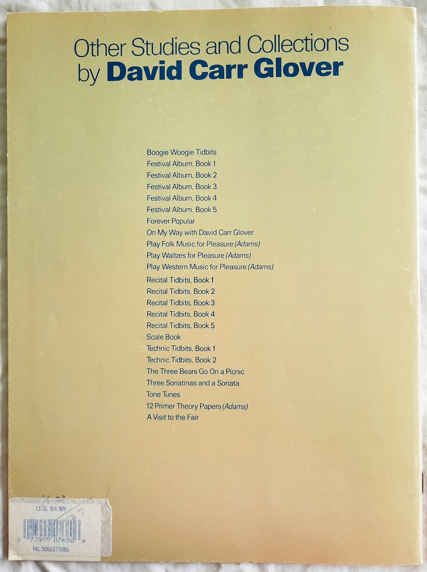 Three Sonatinas and a Sonata Piano Solo Music By David Glover (Very good, 1980, Pbk, 24 pages, G. Schirmer, Inc.)