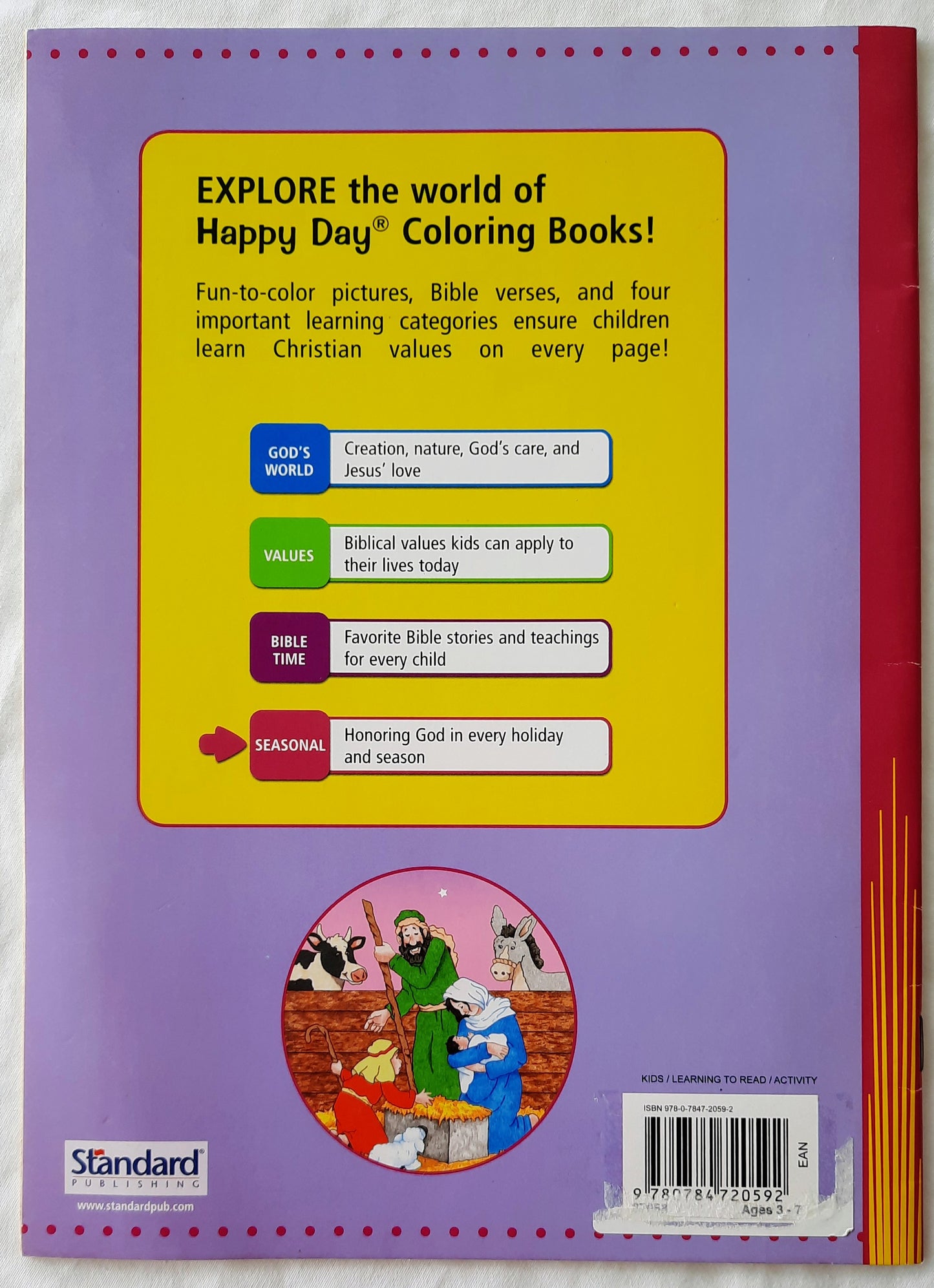 Jesus Is Born Coloring Book (New, 2007, Pbk, 32 pages, Happy Day)