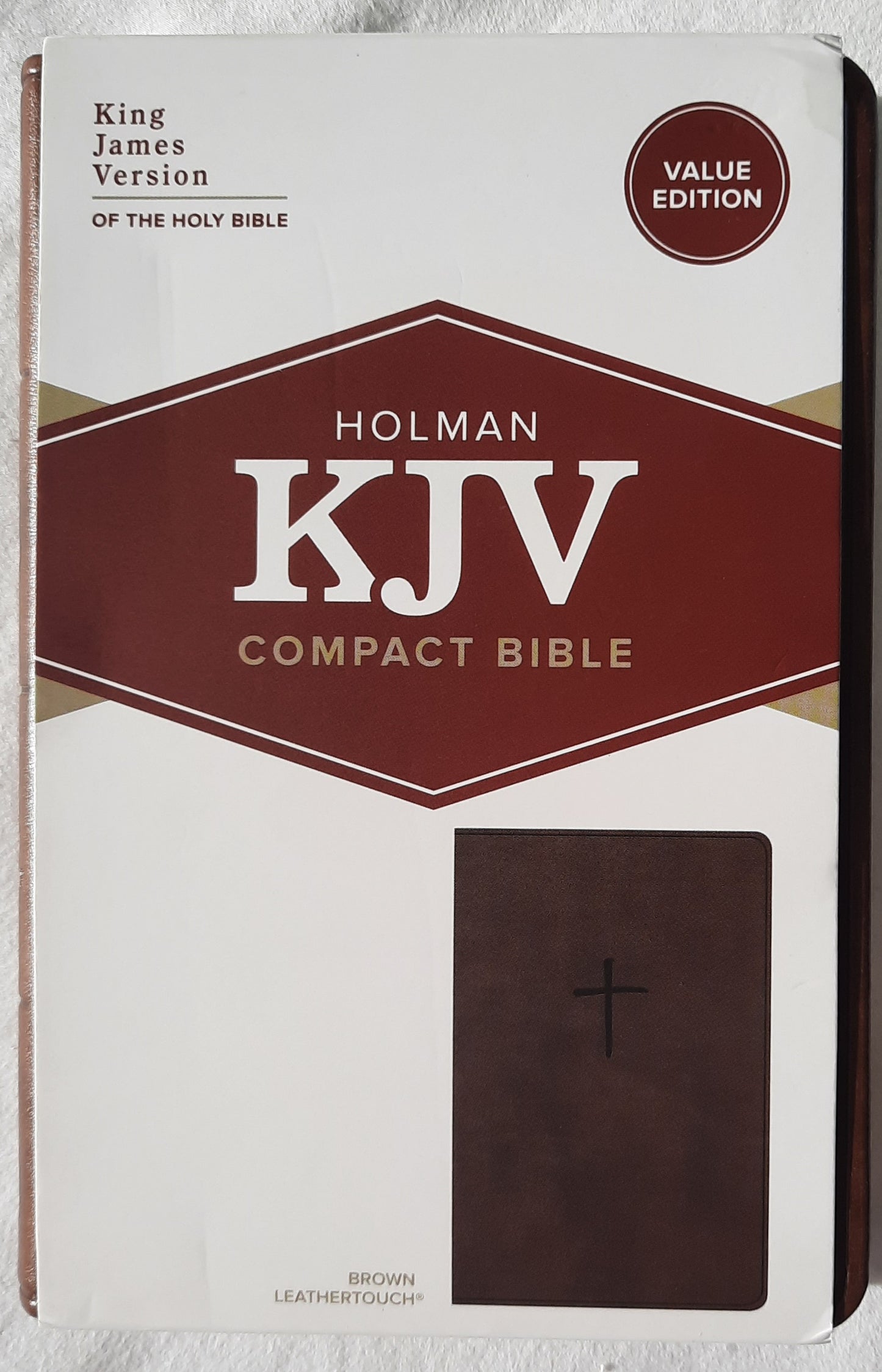 KJV Compact Value Edition Bible (New, 2019, Brown LeatherTouch, 768 pages, Holman)