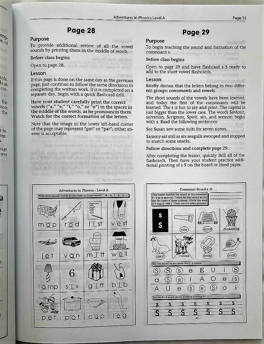 Adventures in Phonics Teacher's Manual A by Florence Lindstrom (Very Good, 2001, Pbk, 108 pages, Christian Liberty Press)