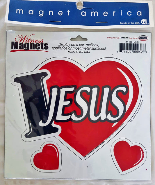 I Love Jesus 3-in-1 Witness Magnet (New, 2005, M-7r-HJES, Magnet America)
