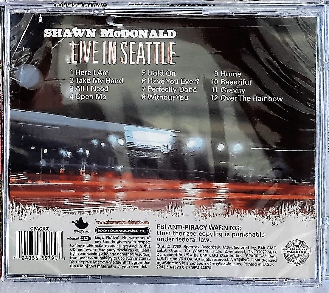 Live in Seattle by Shawn McDonald (NEW, 2005, Sparrow Records Music CD)