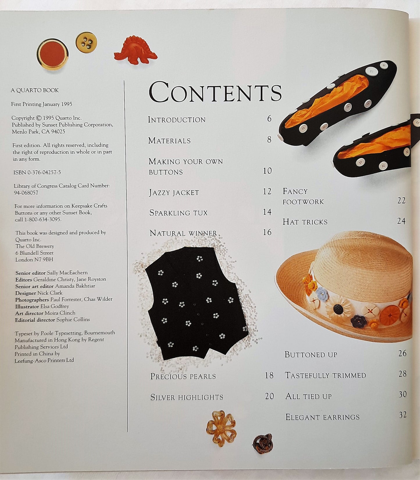 Keepsake Crafts: Buttons by Jo Moody (Very Good, Pbk, 1995, 63 pages, Sunset Books)