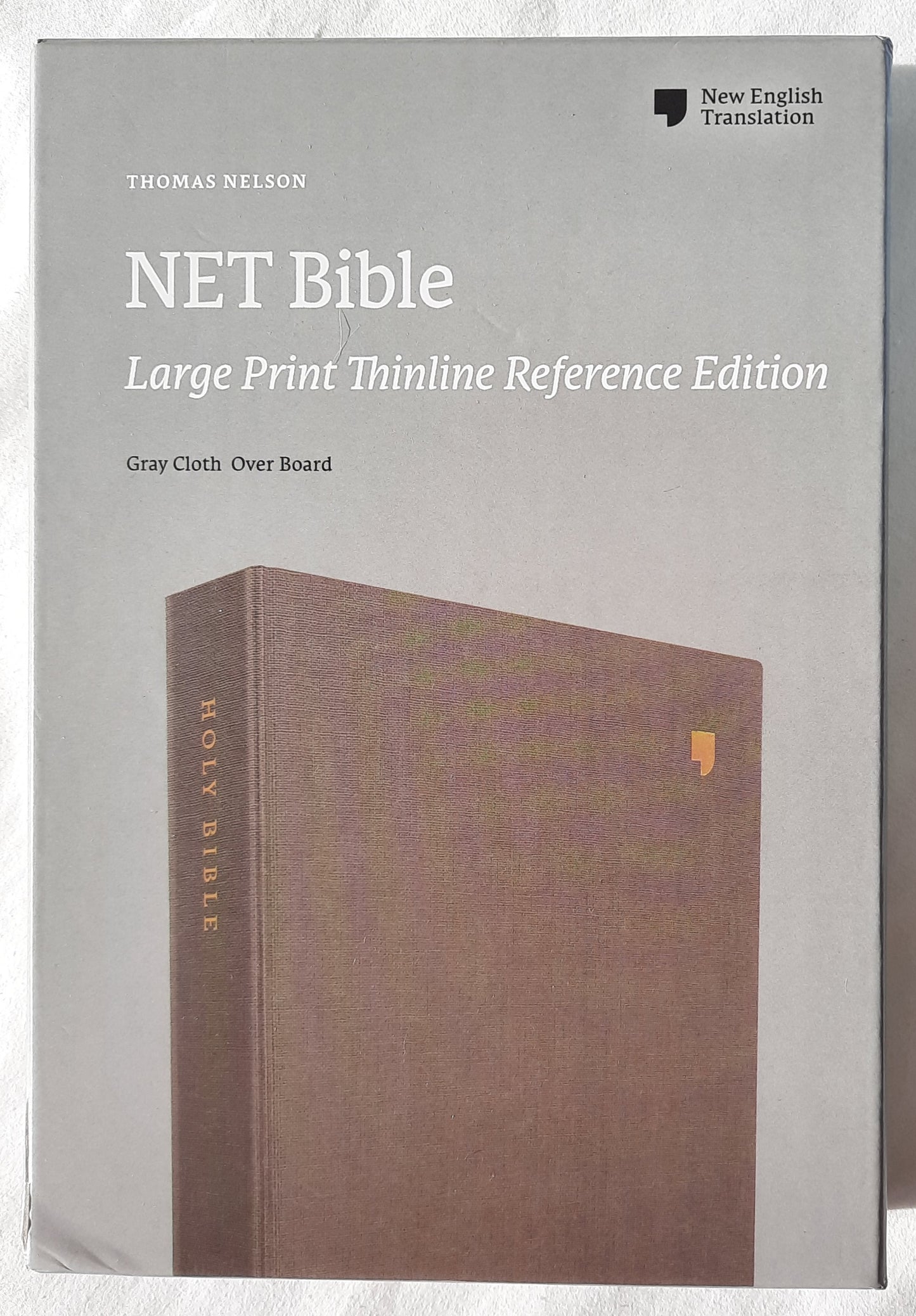 NET Large Print Thinline Bible (New, 2020, HC, Gray Cloth, 1328 pages, Thomas Nelson)
