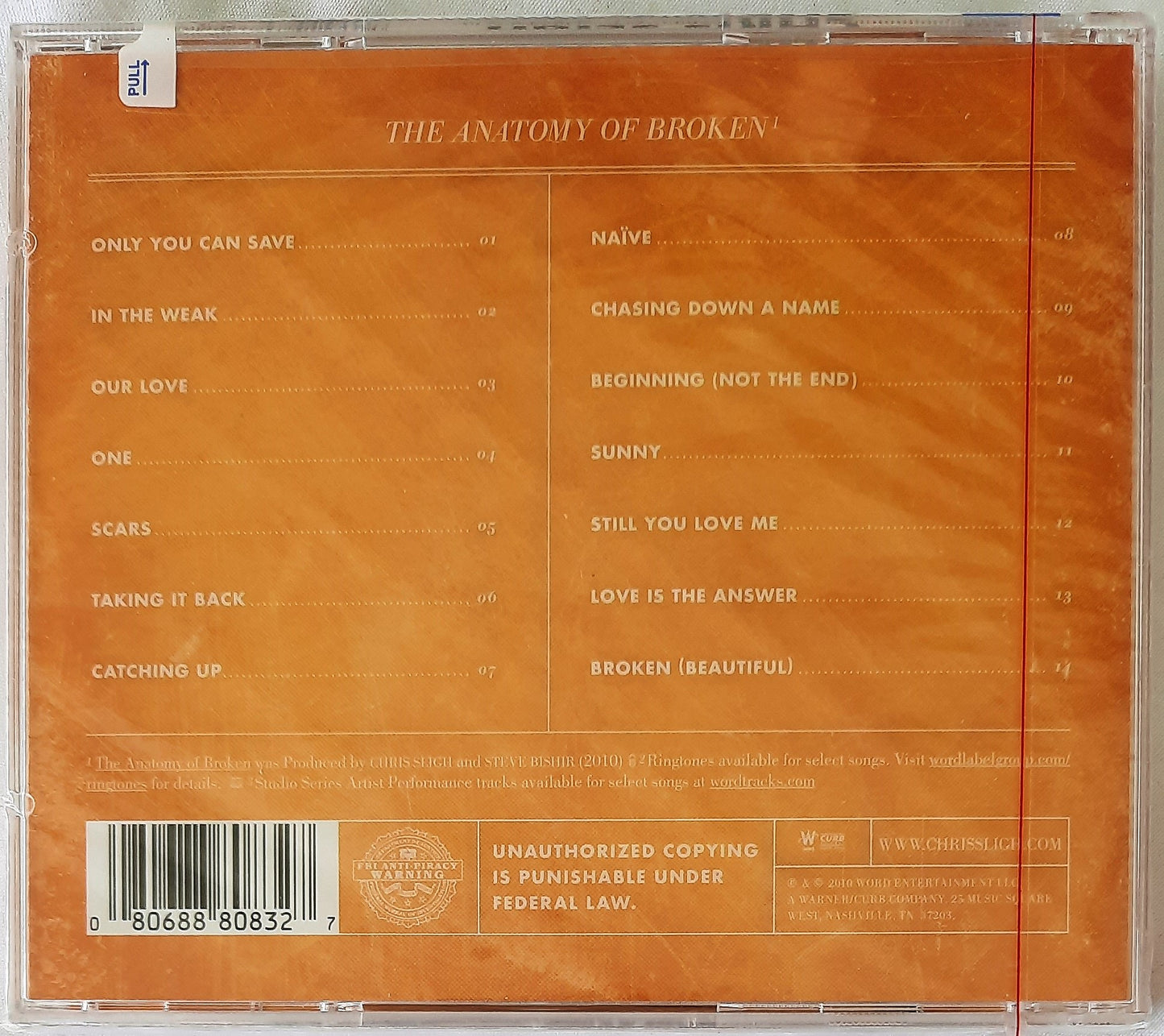 The Anatomy of Broken by Chris Sligh Christian Music CD (New, 2010, Word)