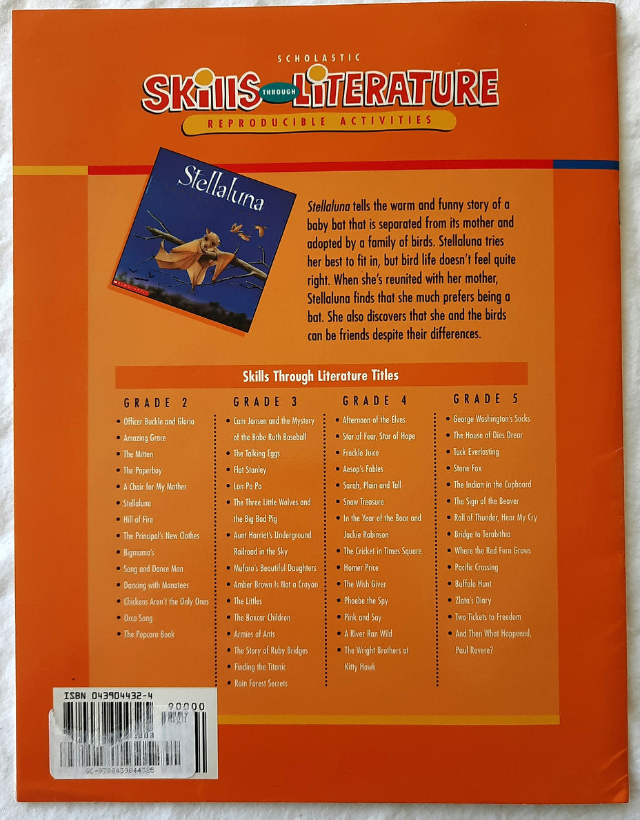 Skills Through Literature: Stellaluna by Janell Cannon (Very good, 1998, Pbk, 17 pages, Scholastic)