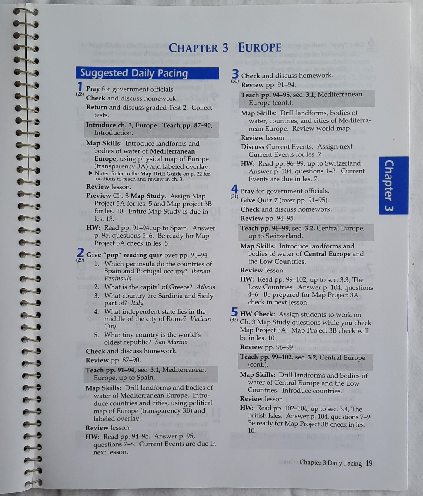 Abeka World Geography in Christian Perspective Teacher Guide (Very Good, 72 pages, Spiral Pbk)