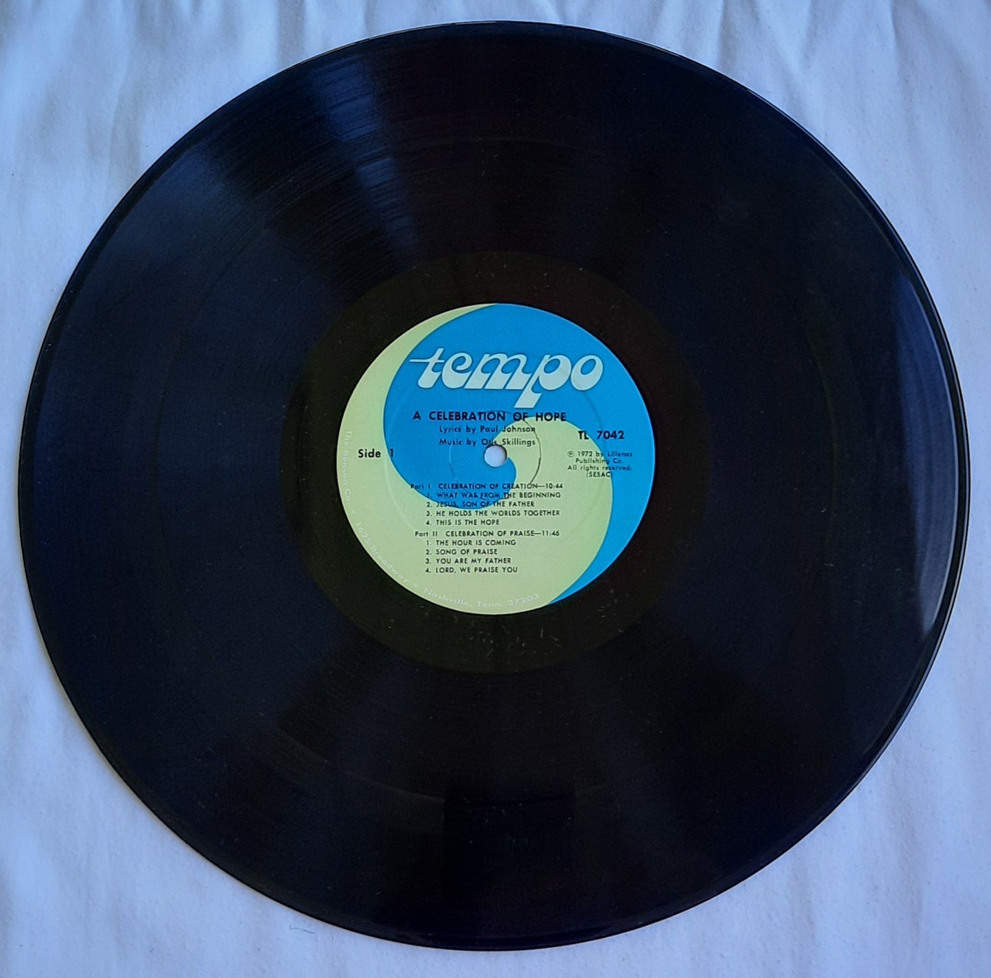 Tempo A Celebration of Hope Vinyl Record lyrics by Paul Johnson; music by Otis Skillings (Very good, 1972, Lillenas Publishing Co.)