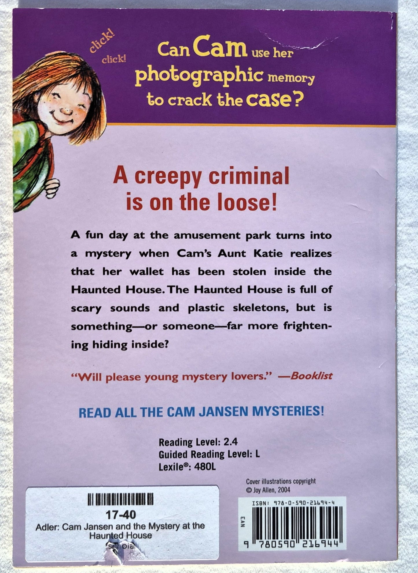 Cam Jansen und das Geheimnis im Spukhaus von David A. Adler (Neu, 2005, Taschenbuch, 58 Seiten, Scholastic)