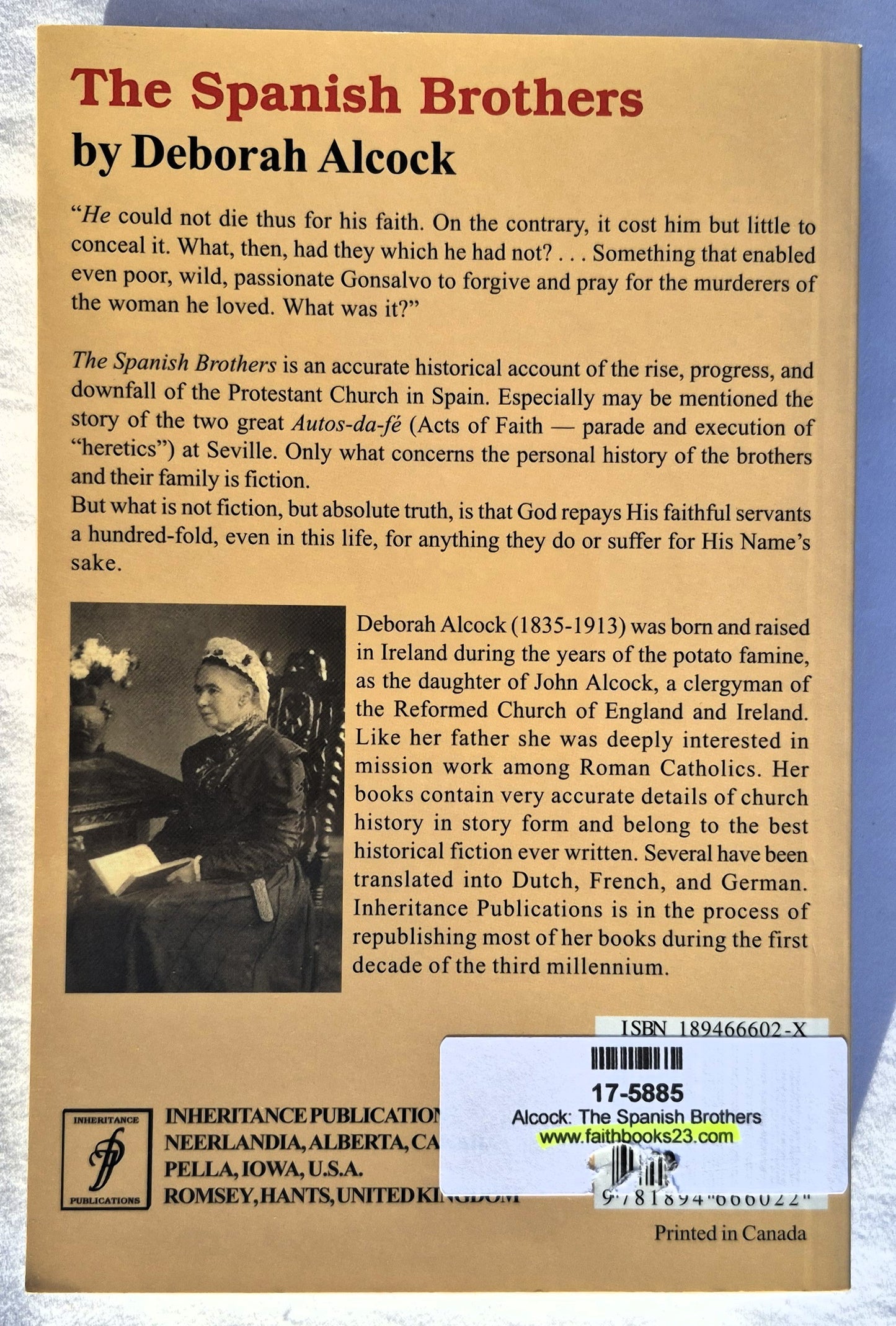 The Spanish Brothers von Deborah Alcock (Neu/Ungelesen, 2001, Pbk, 326 Seiten, Inheritance Publications)