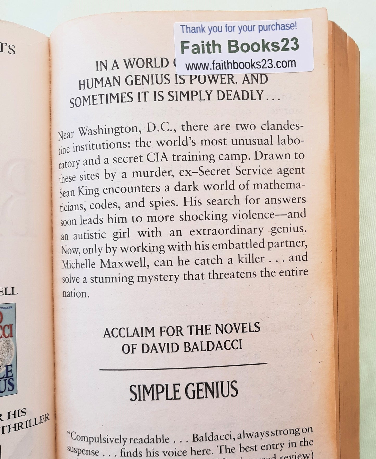Simple Genuis by David Baldacci (King & Maxwell #3, Good, 2008, Pbk, 460 pages, Grand Central Publishing)