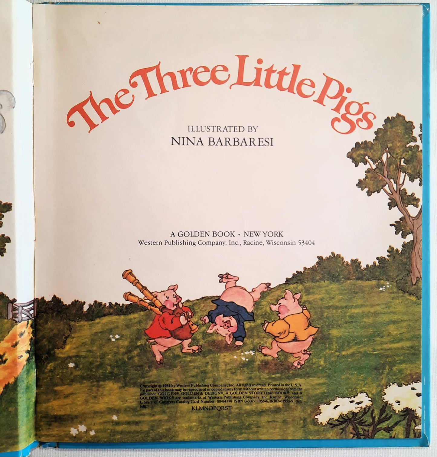 The Three Little Pigs by Nina Barbaresi (A Golden Storytime Book, Very Good, 1981, HC, 20 pages, Western Publishing)