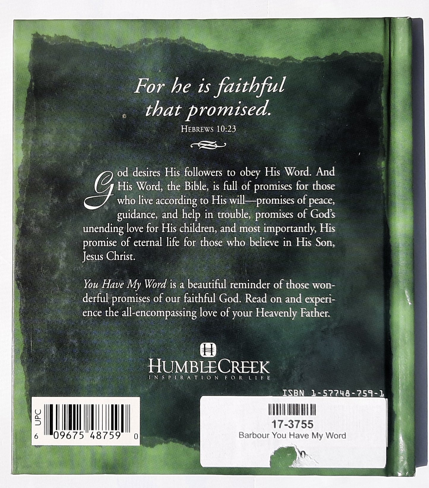 You Have My Word: 175 Promises of God by Barbour Publishing (Very good, 1999, HC, 40pages)