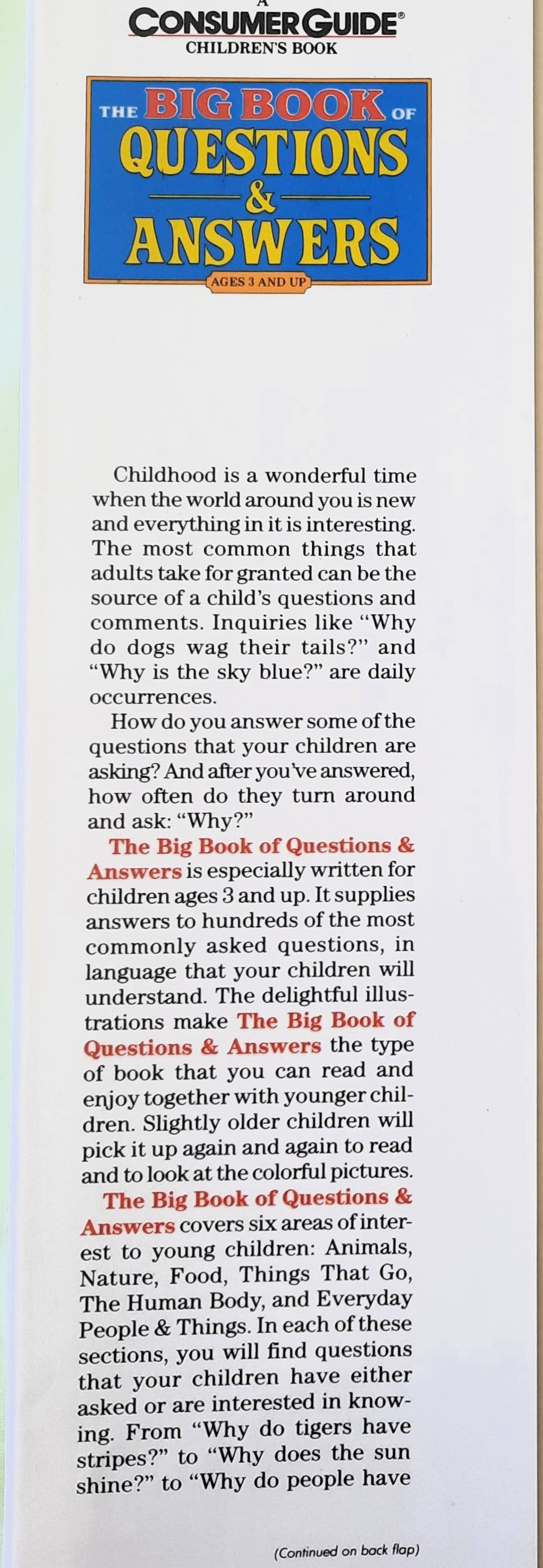 The Big Book of Questions & Answers by Leslie Barna; Teri Jones (Very good, 1989, HC, 192 pages, Publications Int'l.)