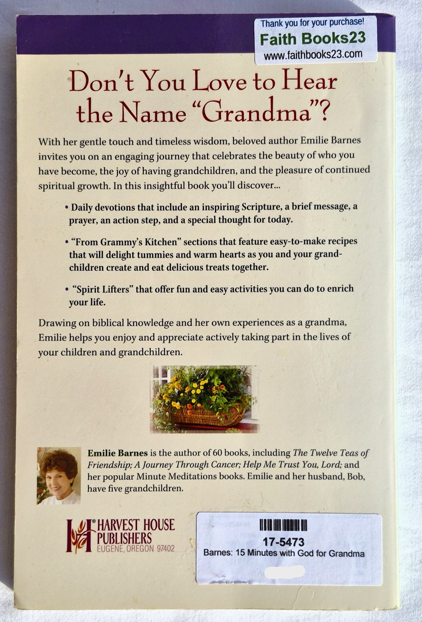 15 Minutes with God for Grandma von Emilie Barnes (Sehr gut, 2005, Taschenbuch, 256 Seiten, Harvest House)