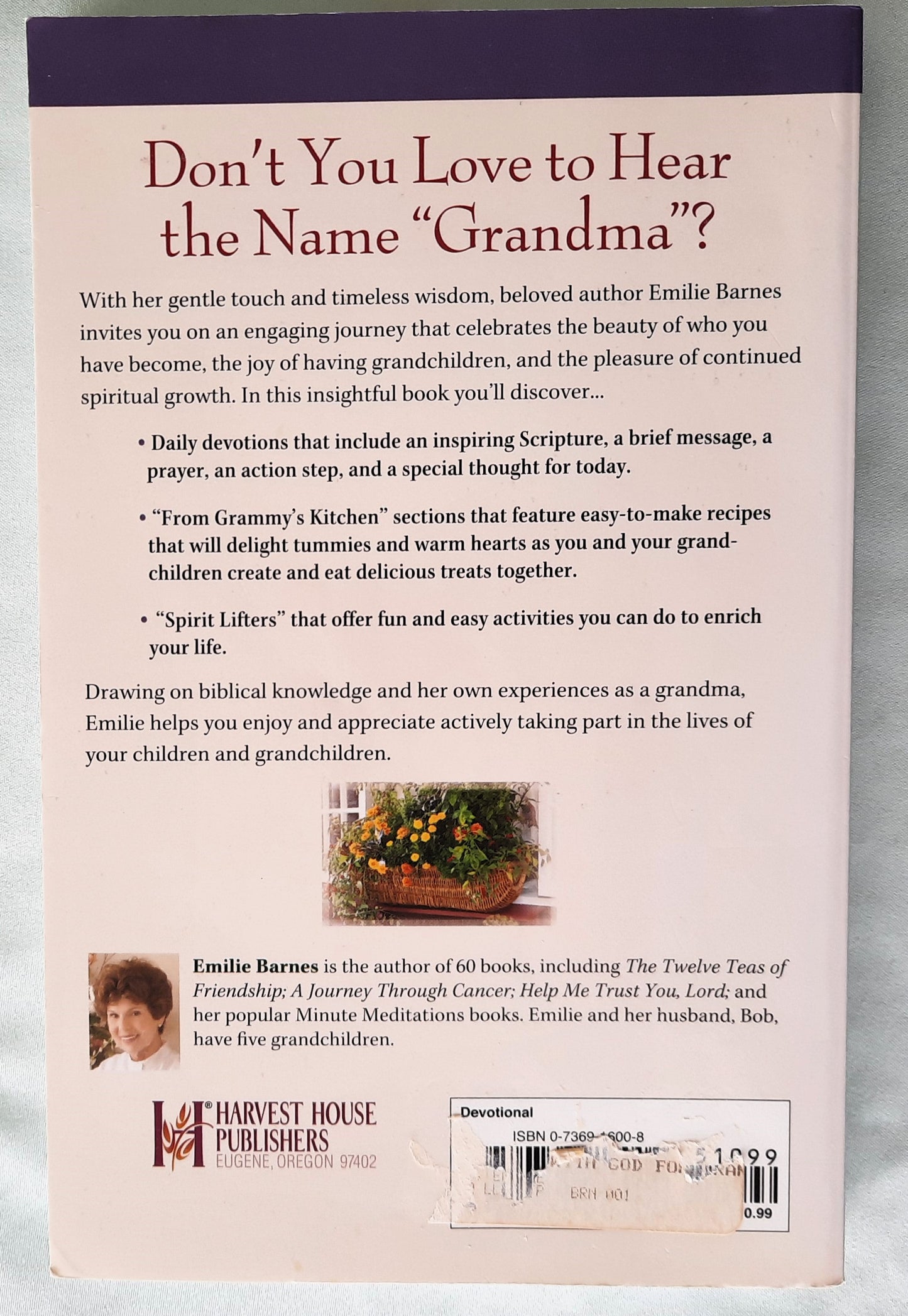 15 Minutes with God for Grandma by Emilie Barnes (Very good, 2005, Pbk, 256 pages, Harvest House)
