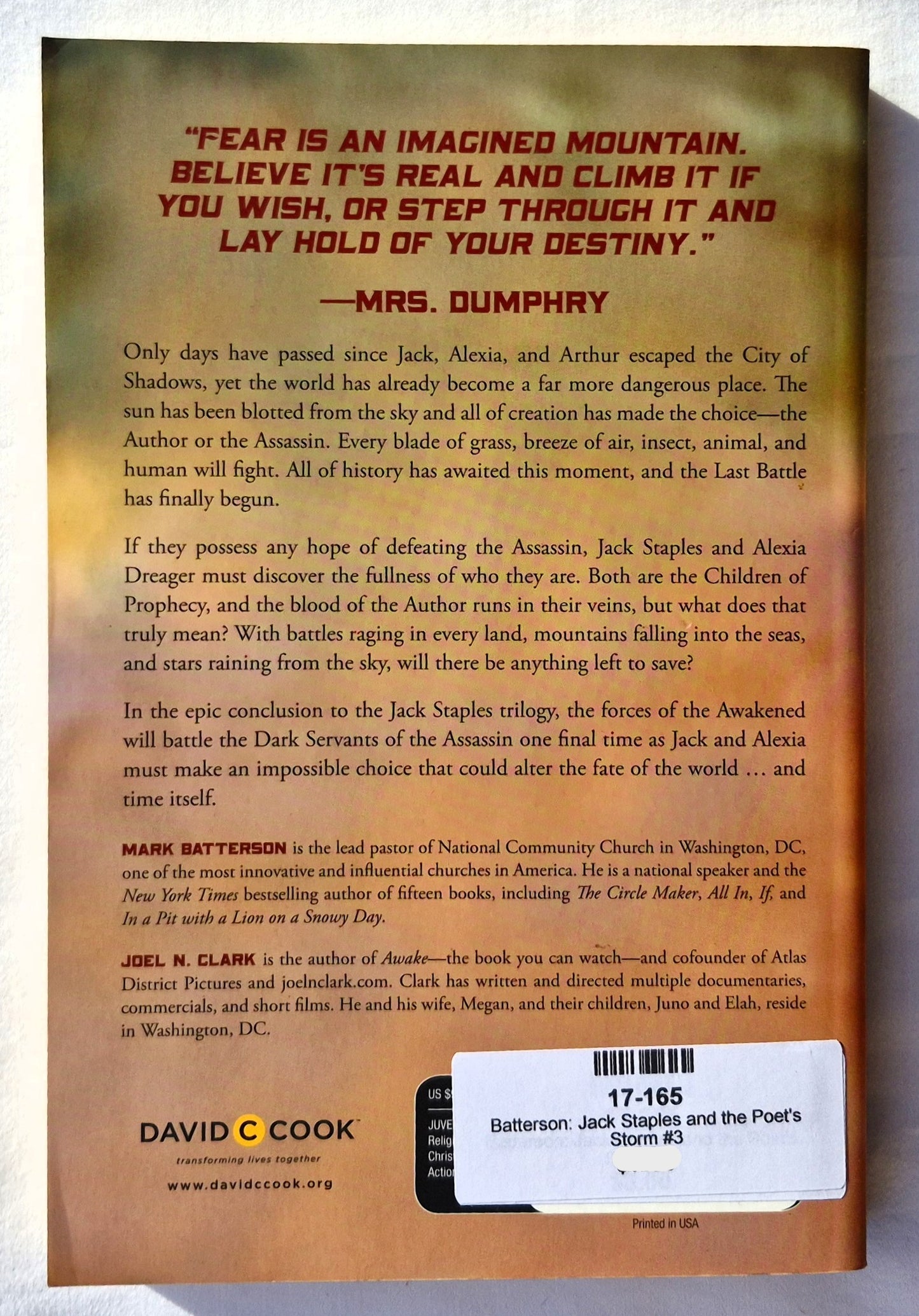 Jack Staples und der Sturm des Poeten #3 von Mark Batterson; Joel N. Clark (Neu, 2015, Pbk, 252 Seiten, David C. Cook)