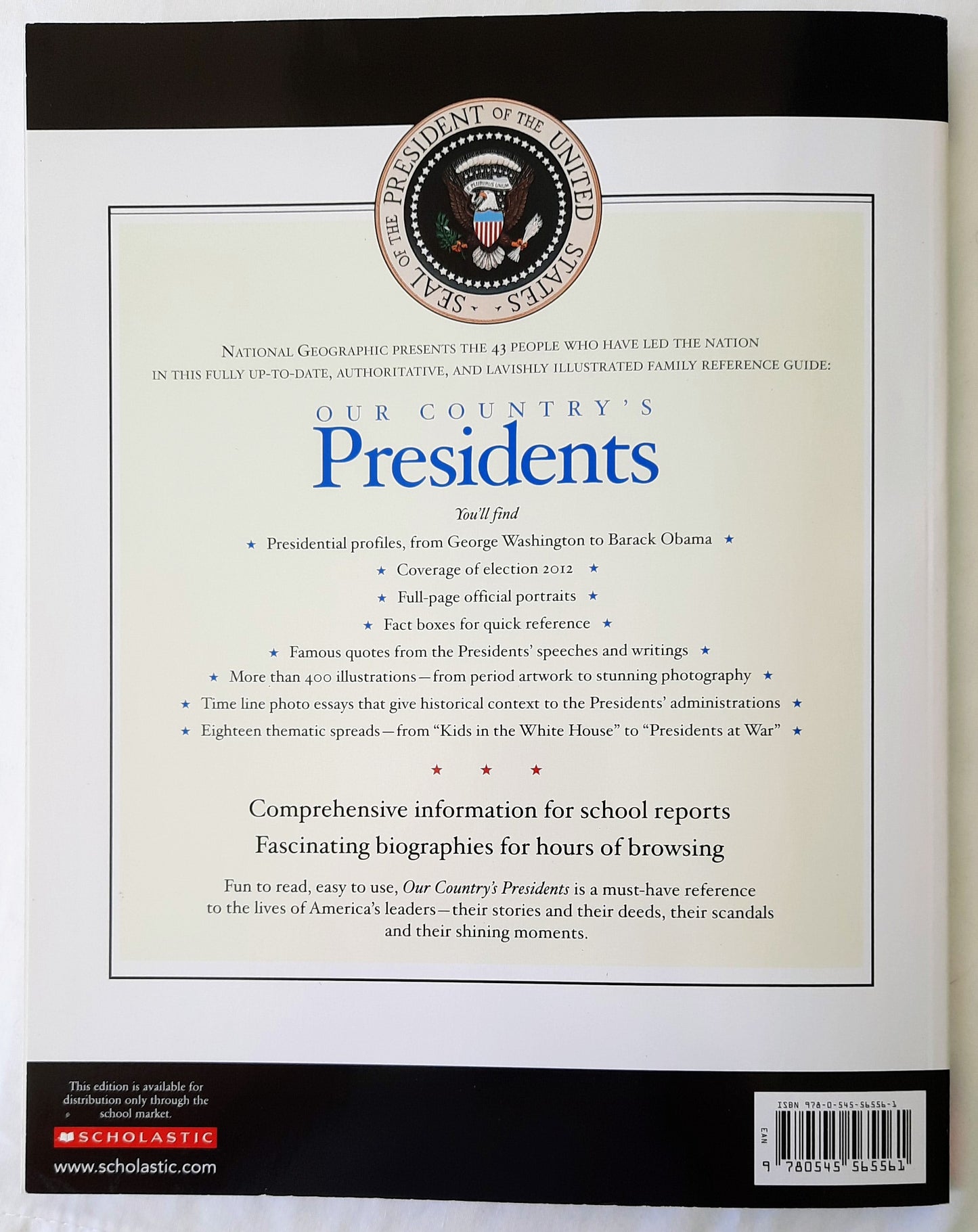 Our Country's Presidents by Ann Bausum (New, 2013, Pbk, 224 pages, Scholastic)