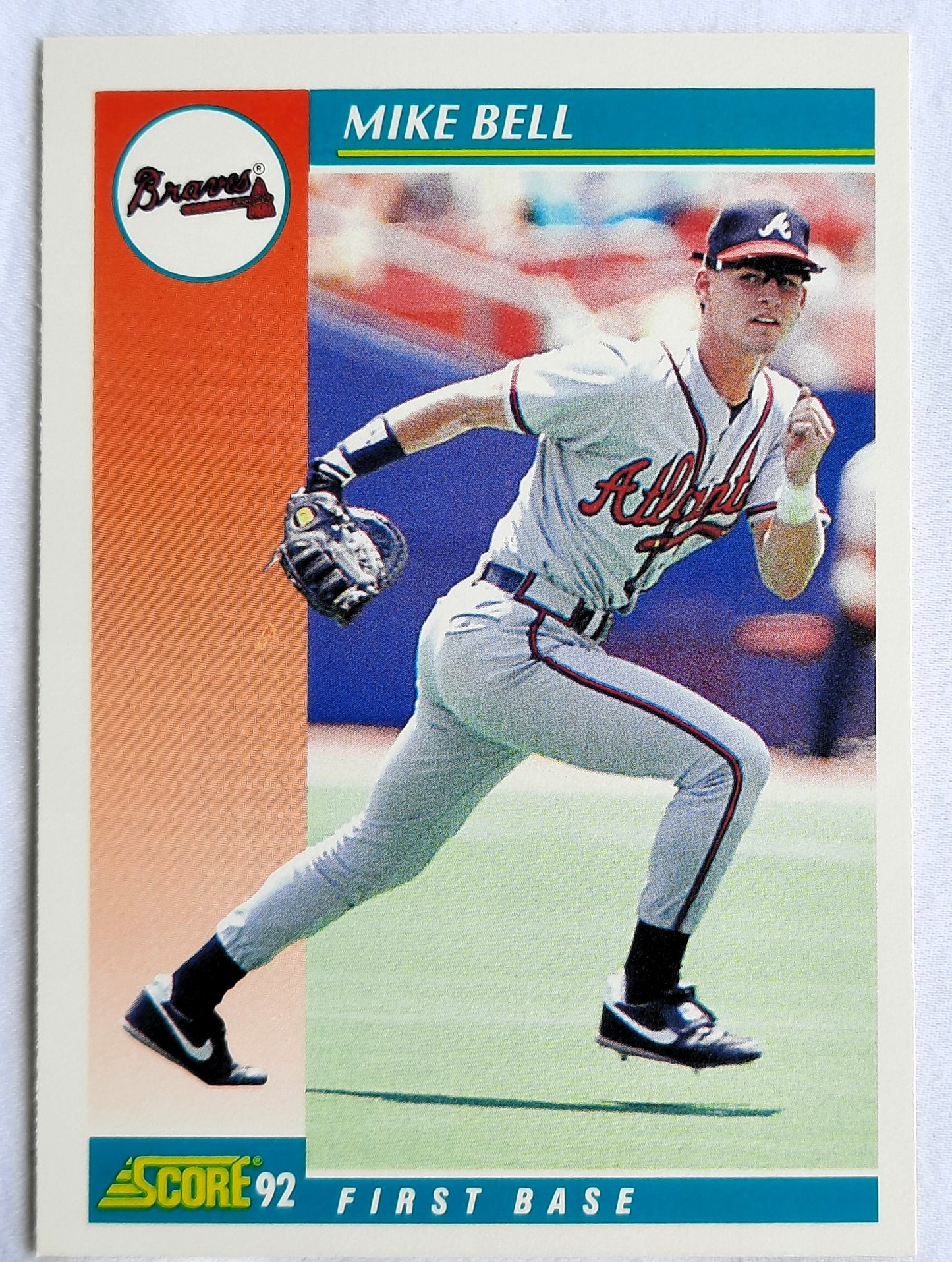 Score '92 Mike Bell Atlanta Braves First Base #249 Baseball Card Near Mint