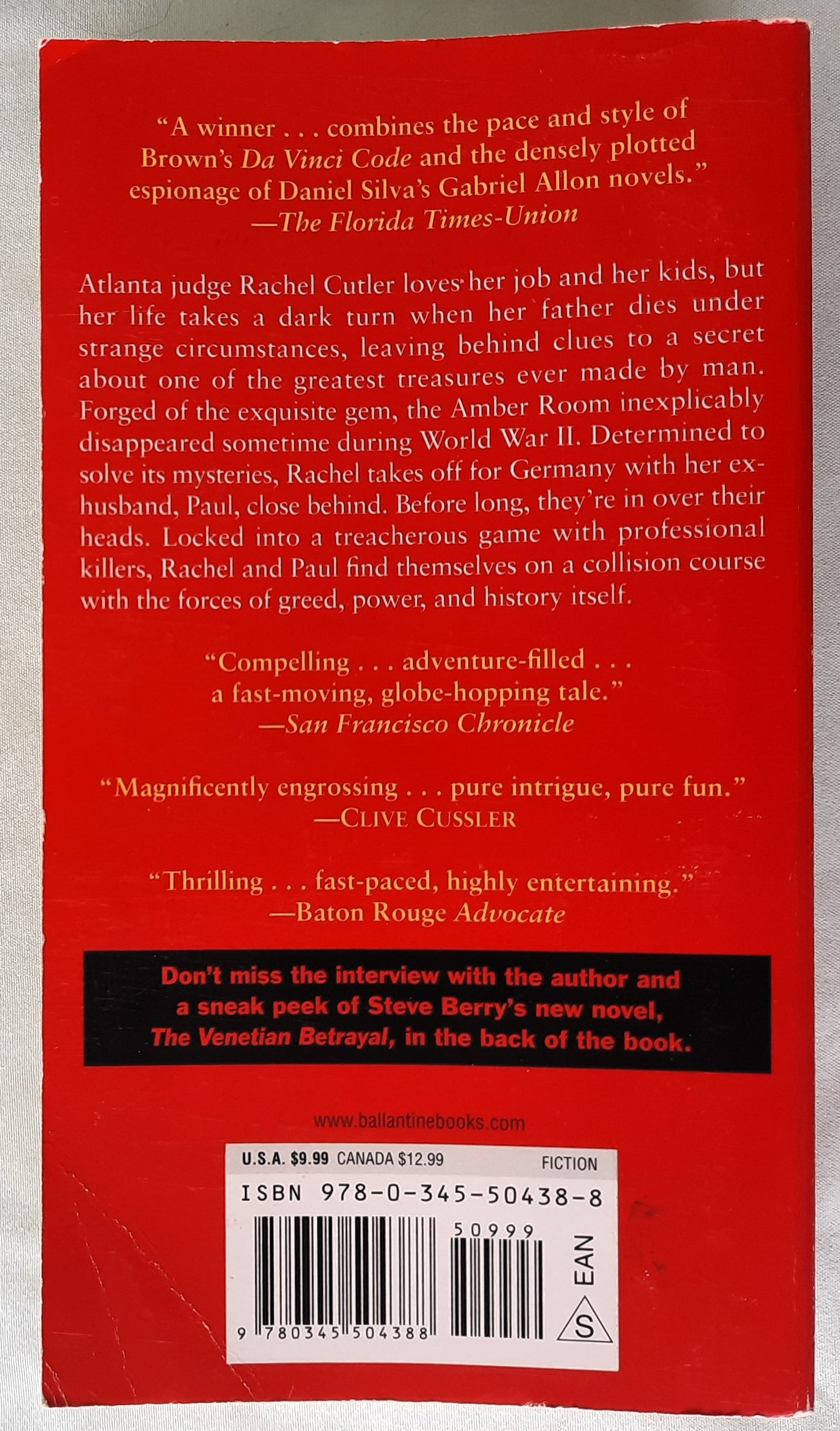 The Amber Room by Steve Berry (Good, 2007, Pbk, 449 pages, Ballantine Books)