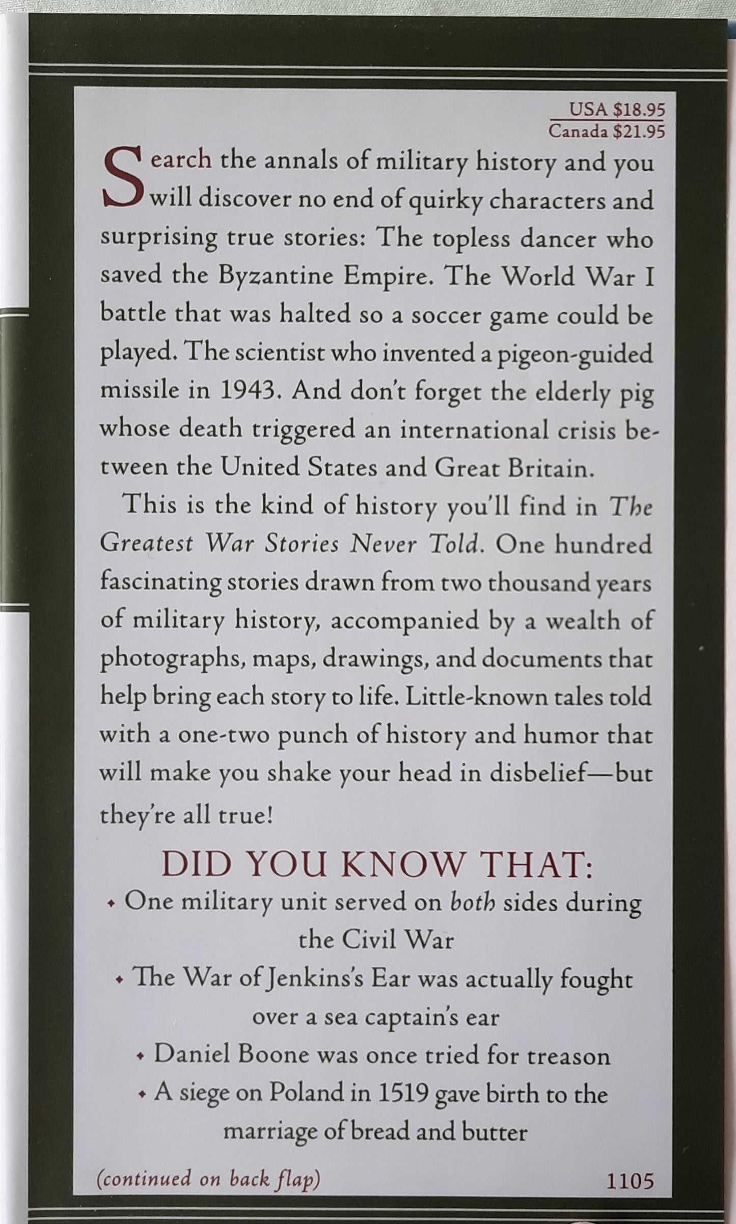The Greatest War Stories Never Told by Rick Beyer (Very good, 2005, HC, 214 pages, HarperCollins)