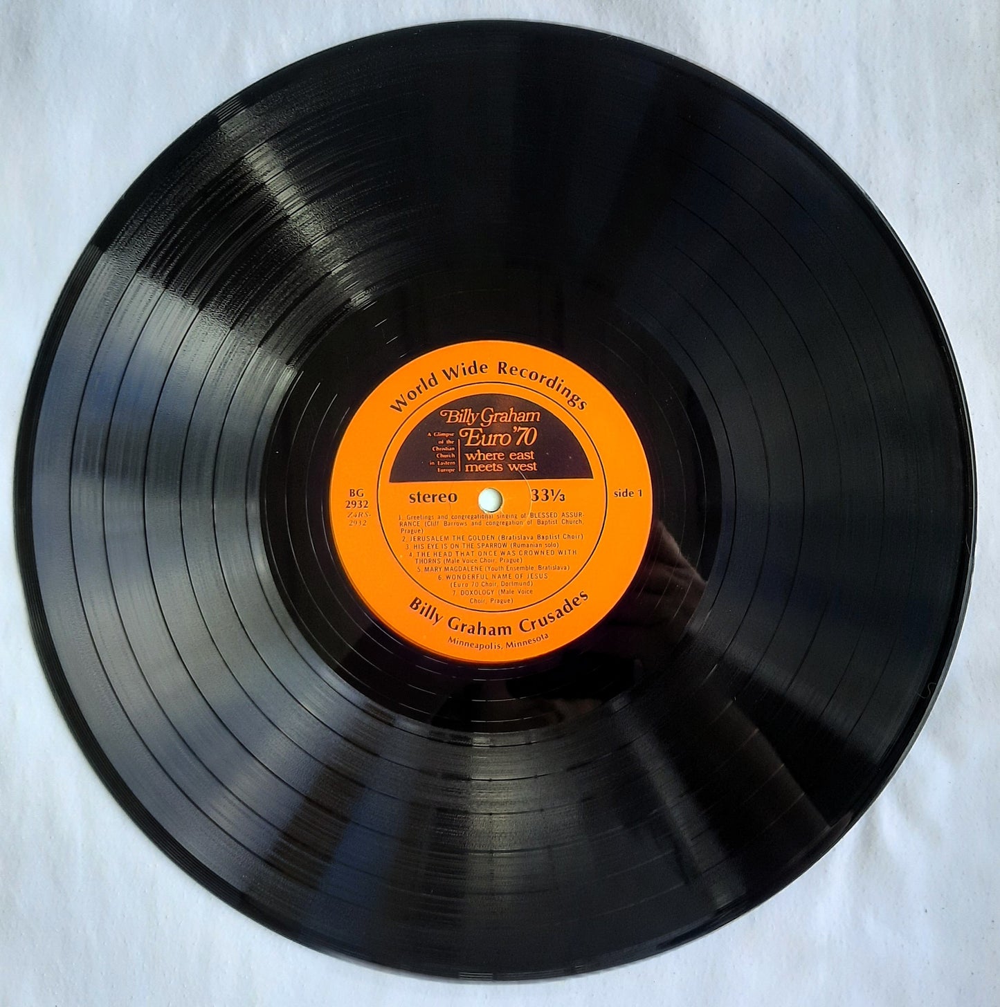 Billy Graham Euro '70 Where East Meets West Vinyl Record (Very good, 1970, 33 1/3 RPM, World Wide)