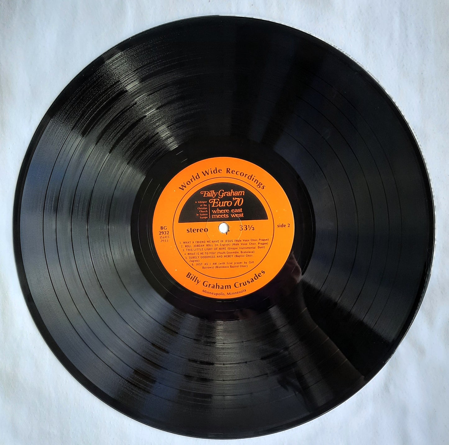 Billy Graham Euro '70 Where East Meets West Vinyl Record (Very good, 1970, 33 1/3 RPM, World Wide)