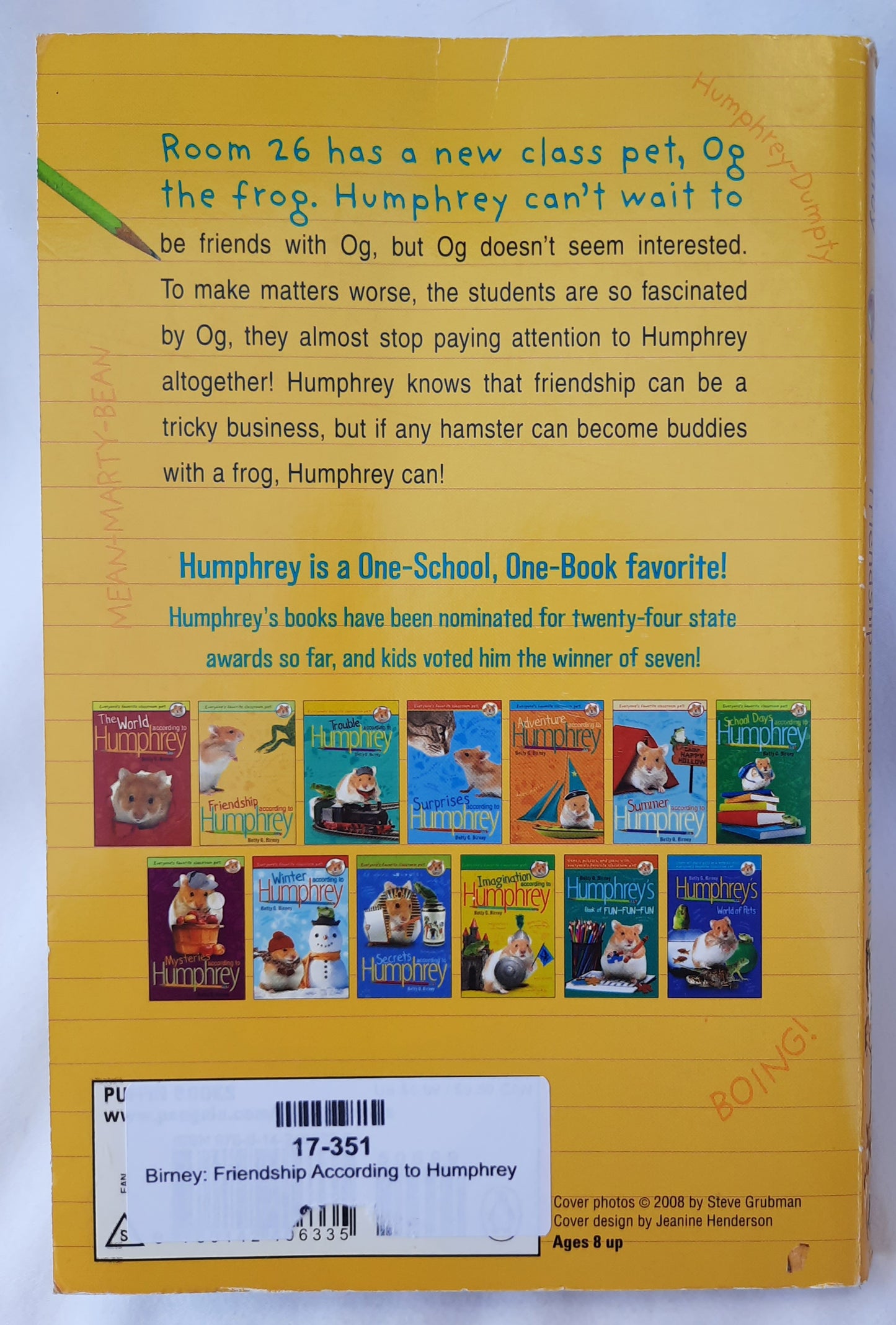 Friendship According to Humphrey #2 by Betty G. Birney (Very good, 2006, Pbk, 150 pages, Puffin Books)