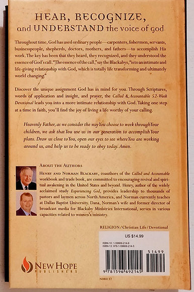 Called & Accountable: 52 Week Devotional by Henry & Norman Blackaby (New, 2007, HC, 174 pages, New Hope Publishers))