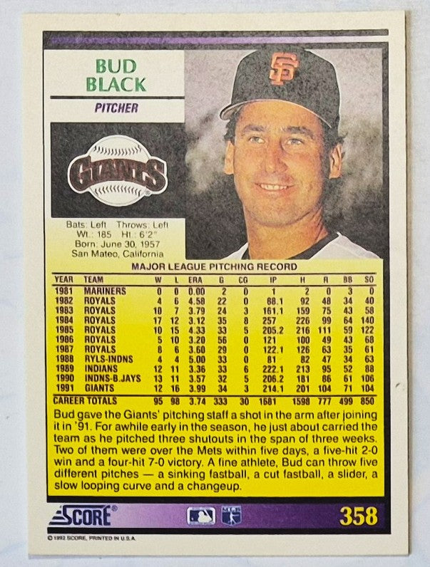 Scott Bailes California Angels Relief Pitcher 1992 Score #331 Baseballkarte (Exzellent)