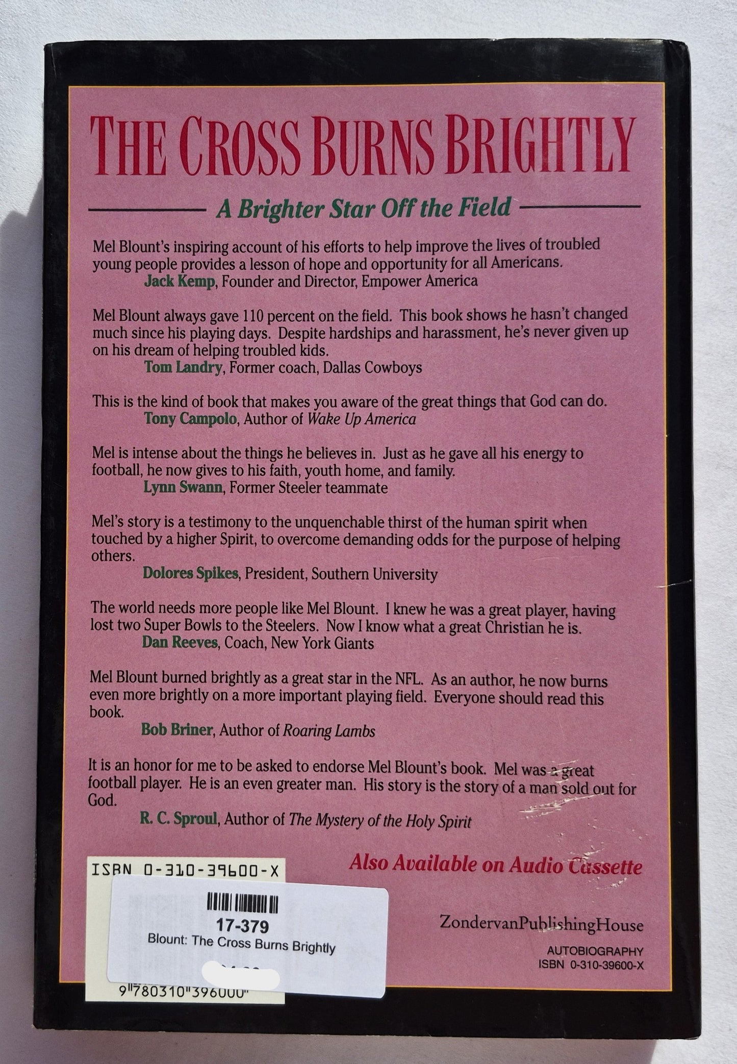 The Cross Burns Brightly von Mel Blount (Sehr Gut, Gebundene Ausgabe, 1993, Zondervan, 256 Seiten)