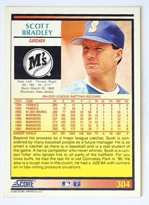 Scott Bailes California Angels Relief Pitcher 1992 Score #331 Baseballkarte (Exzellent)
