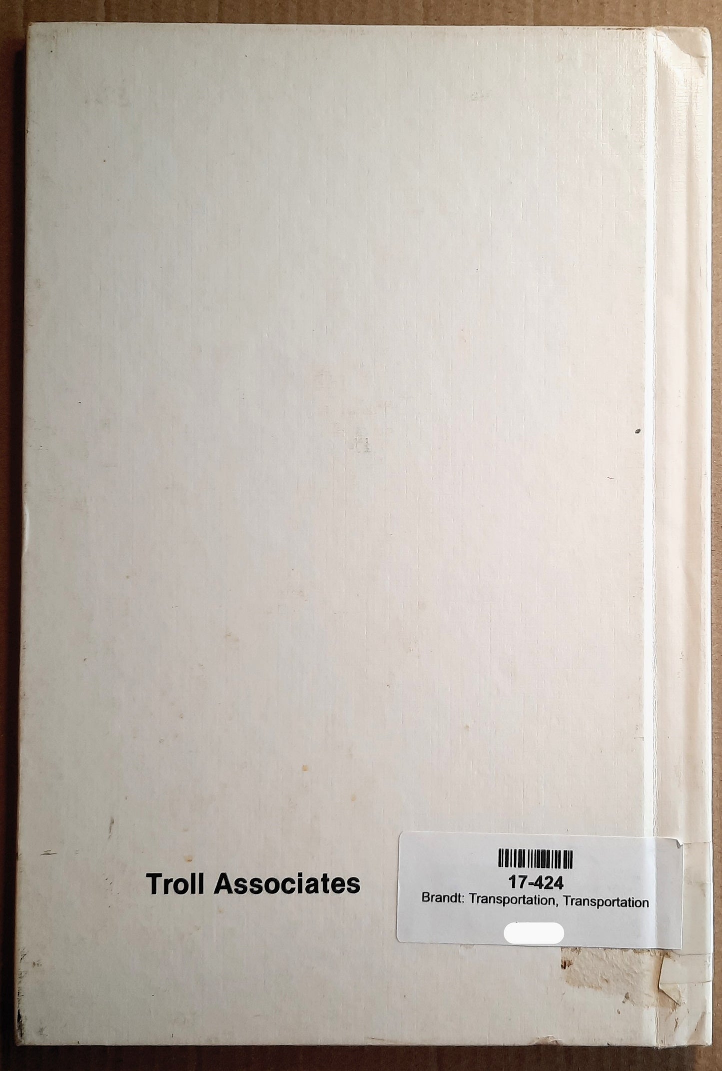 Transportation, Transportation by Keith Brandt (Very good, 1985, HC, Troll Assc, 30 pages)