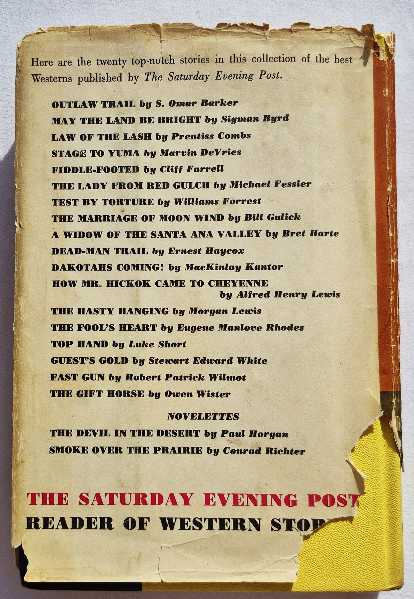 The Saturday Evening Post Reader of Western Stories herausgegeben von E.N. Brandt (Gut, 1960, HC, The Curtis Publishing Co.)