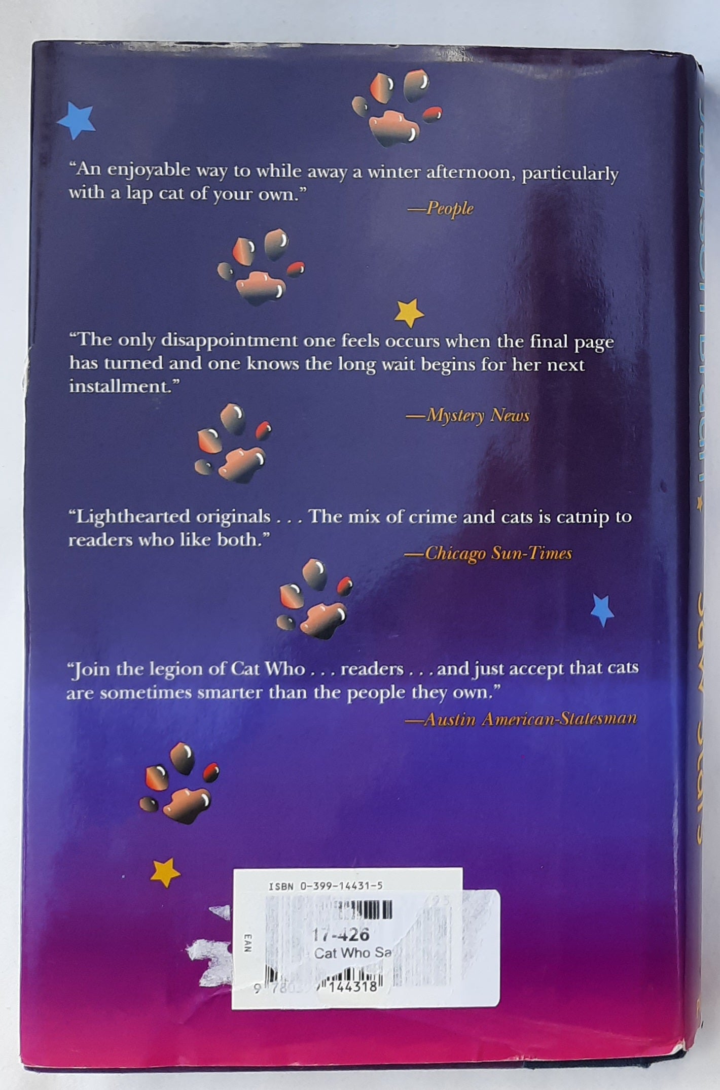 The Cat Who Saw Stars #21 by Lilian Jackson Braun (Very Good, 1999, HC, 227 pages, G.P. Putnam's Sons)
