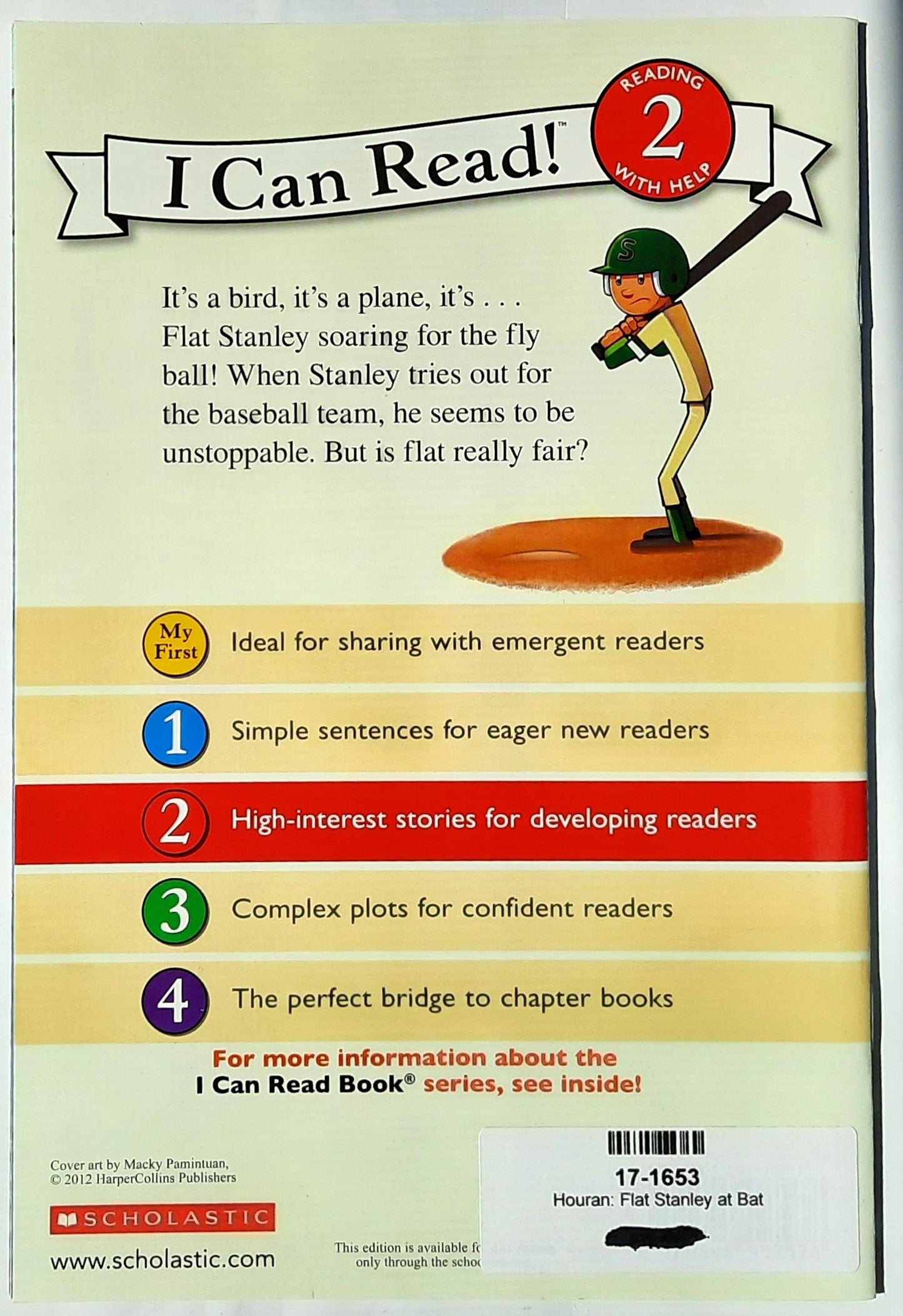 Flat Stanley at Bat by Lori Haskins Houran; Jeff Brown (NEW, 2012, Pbk, 32 pages, Scholastic)