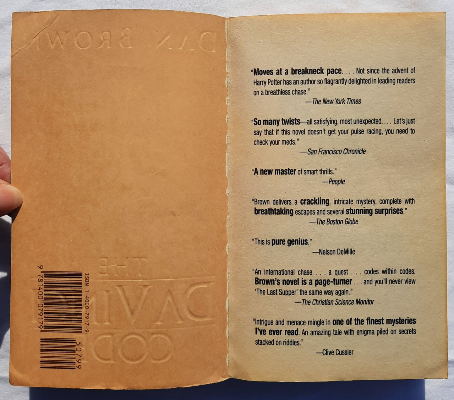 The Da Vinci Code by Dan Brown (Robert Langdon #2, Very good, 2003, Pbk, 489 pages, Anchor Pub)
