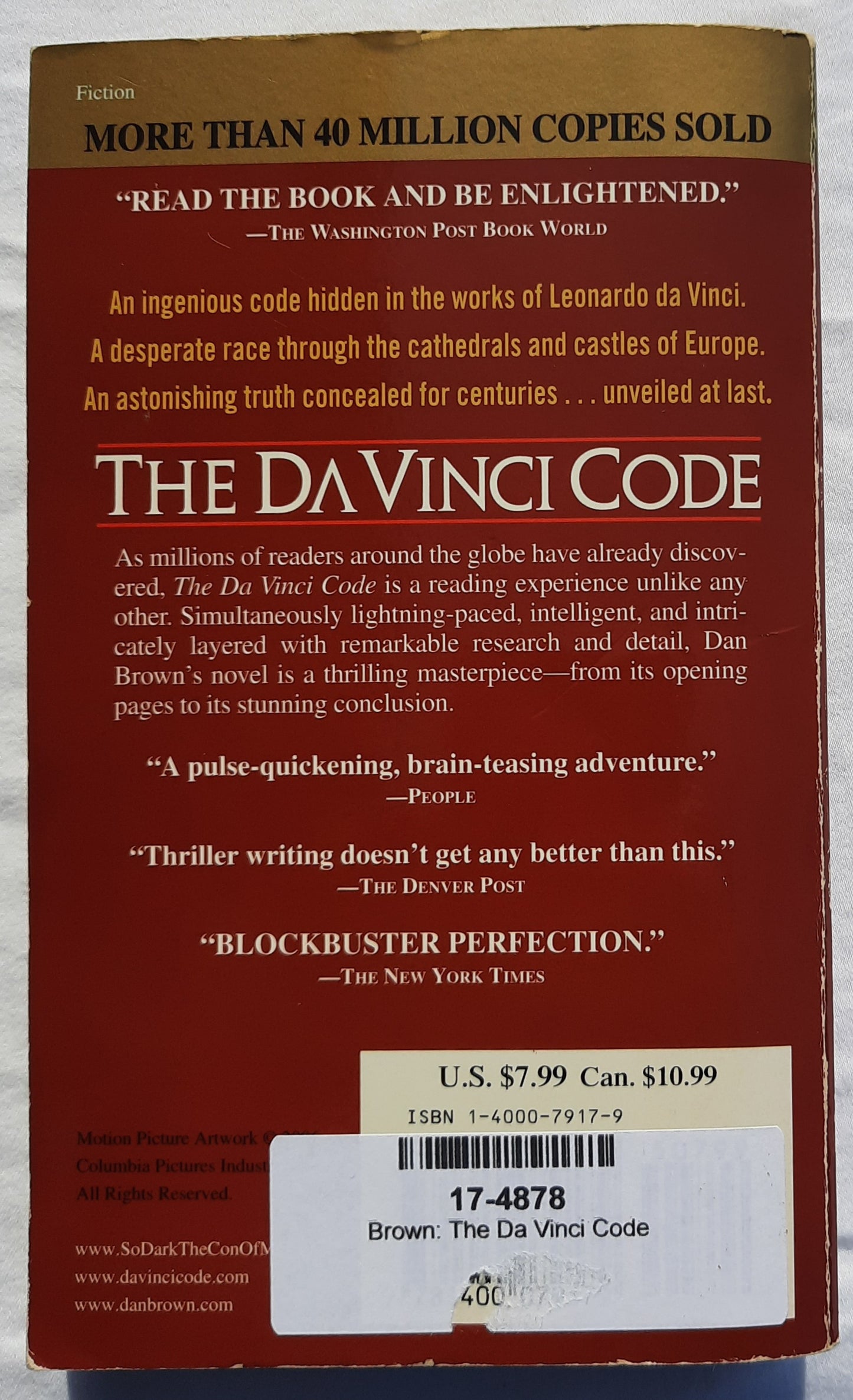 The Da Vinci Code by Dan Brown (Robert Langdon #2, Very good, 2003, Pbk, 489 pages, Anchor Pub)