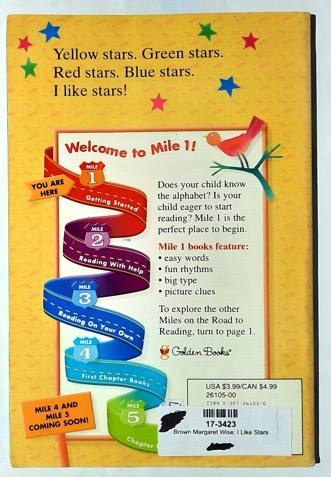 I Like Stars by Margaret Wise Brown (Road to Reading Mile 1, Good, 1998, Pbk, Golden Books Publishing)