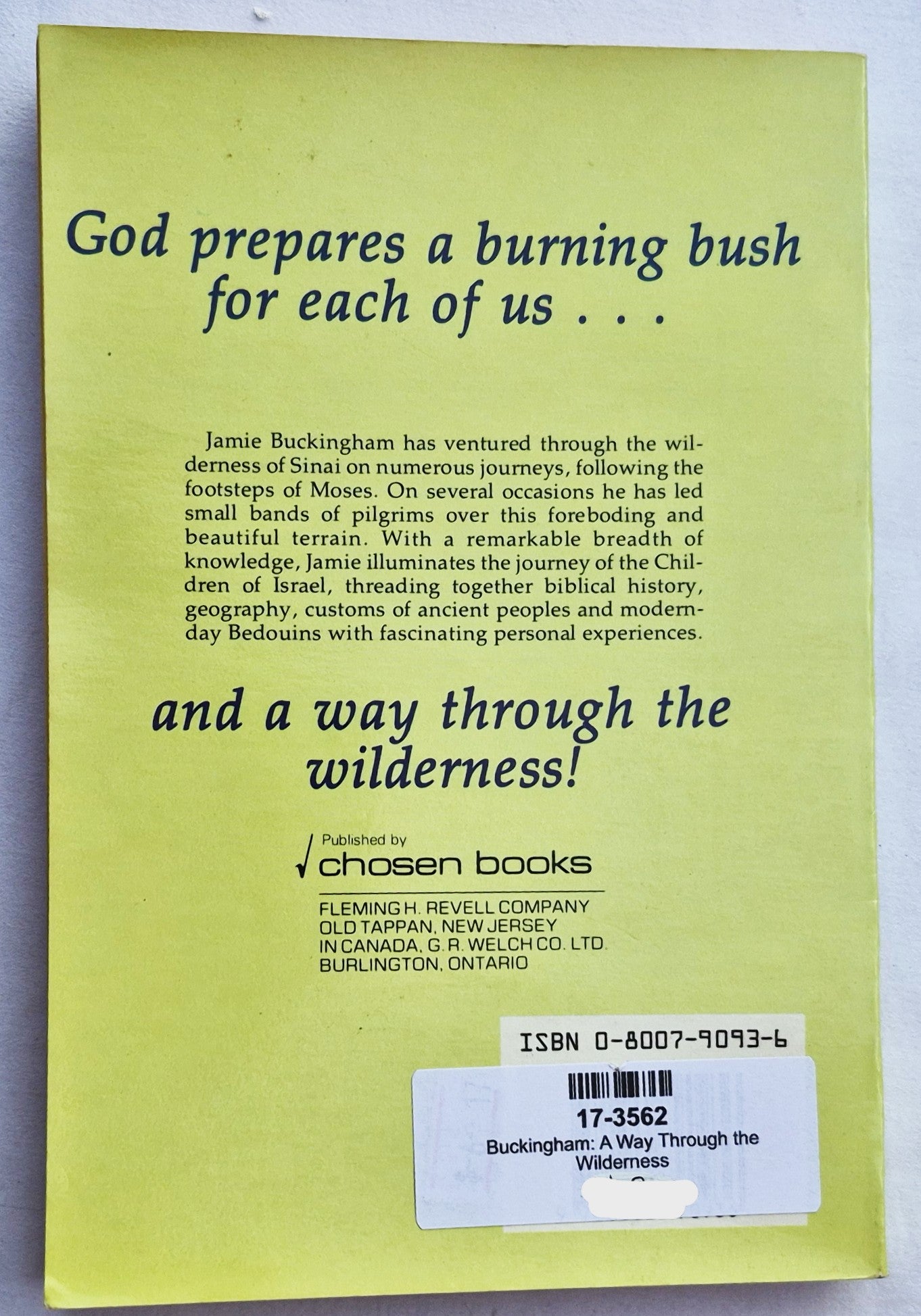 A Way Through the Wilderness von Jamie Buckingham (Gut, 1983, Taschenbuch, 202 Seiten, Chosen Books)
