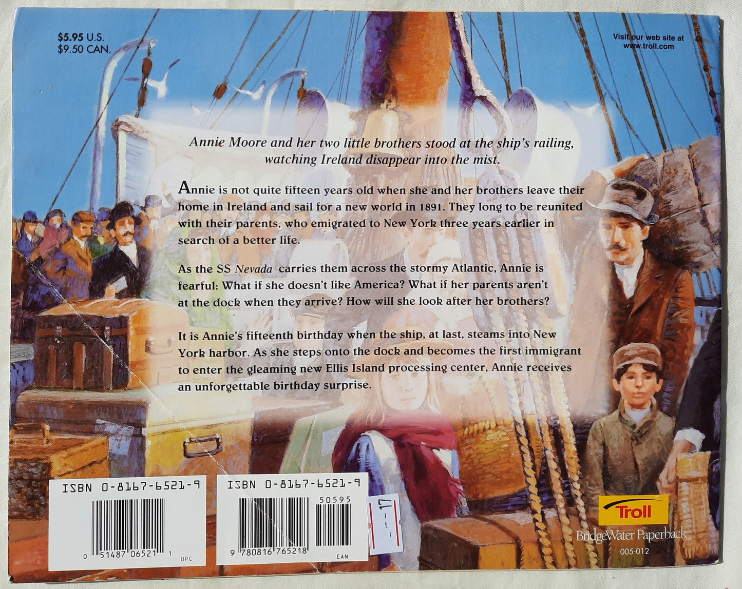 Dreaming of America by Eve Bunting; Ben Stahl (Fair, 1999, Pbk, Scholastic, 32 pages)