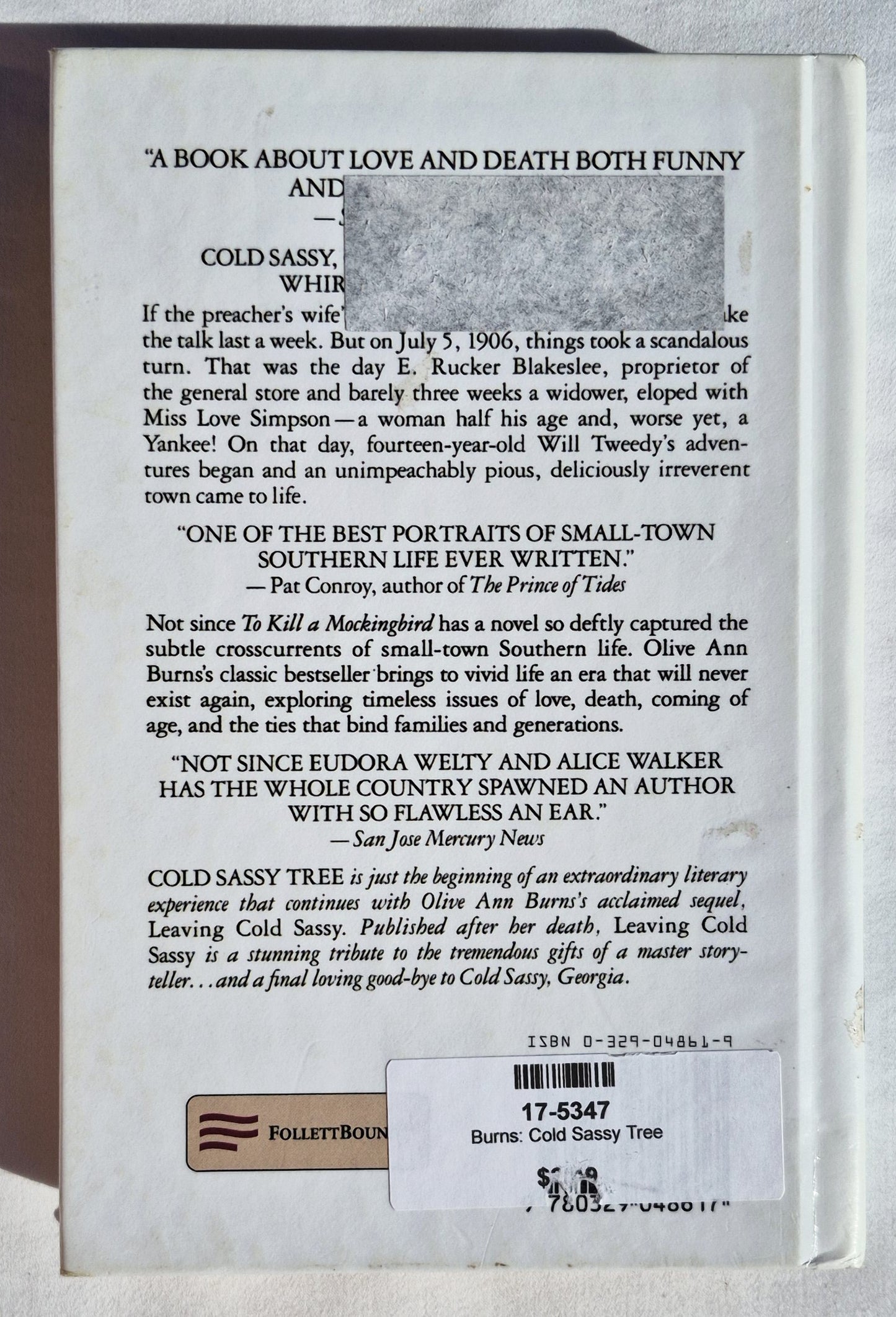 Cold Sassy Tree von Olive Ann Burns (Gut, 1994, gebunden, 391 Seiten, Delta)